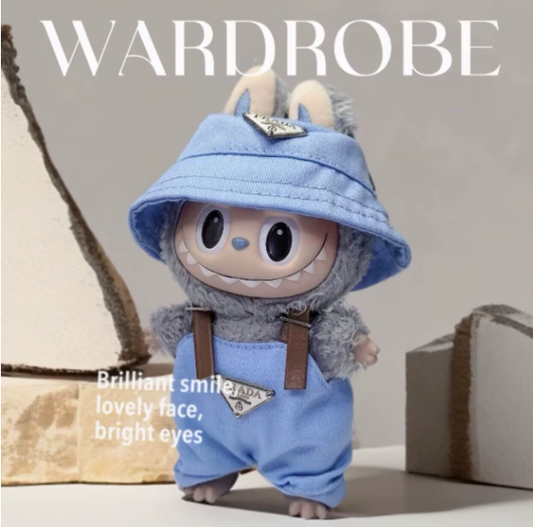 Vestitino Completo Per Labubu Cappellino Azzurro Prada