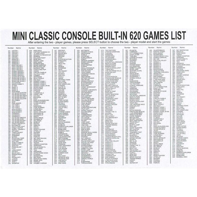 620 in 1 mini console giochi classic retro per nes 2 controller tipo nintendo