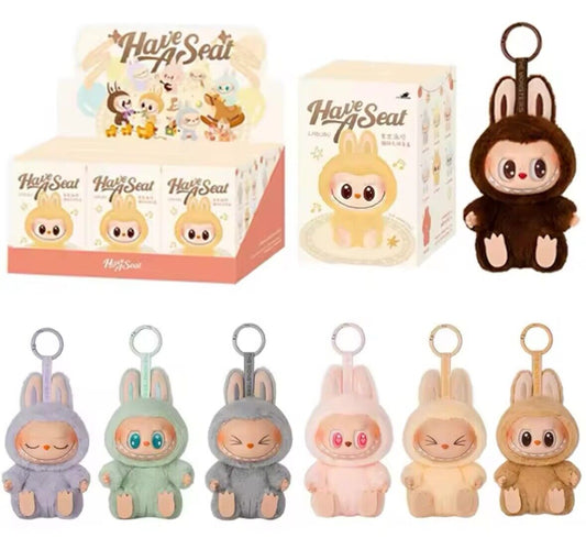 LABUBU Peluche Pop Mart Have A Seat Portachiavi Giocattolo da Collezione V2